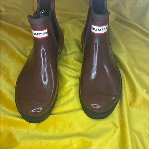 Hunter Men's Dark Brown Rain Boots